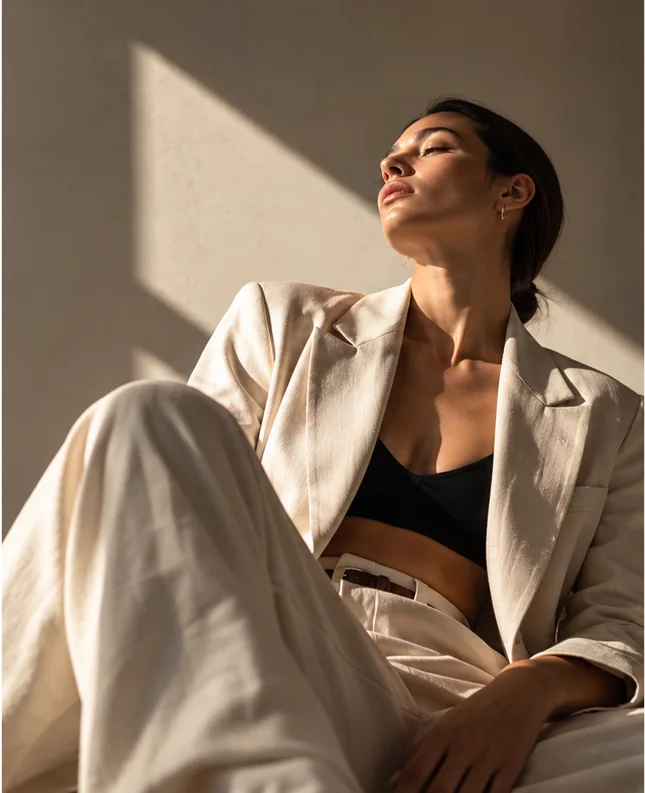 Ensaio de moda com composição editorial